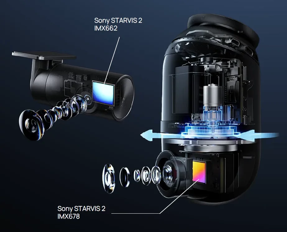 70mai Dash Cam 4K Omni HDR Set menetrögzítő kamera + RC14 hátsó kamera szett