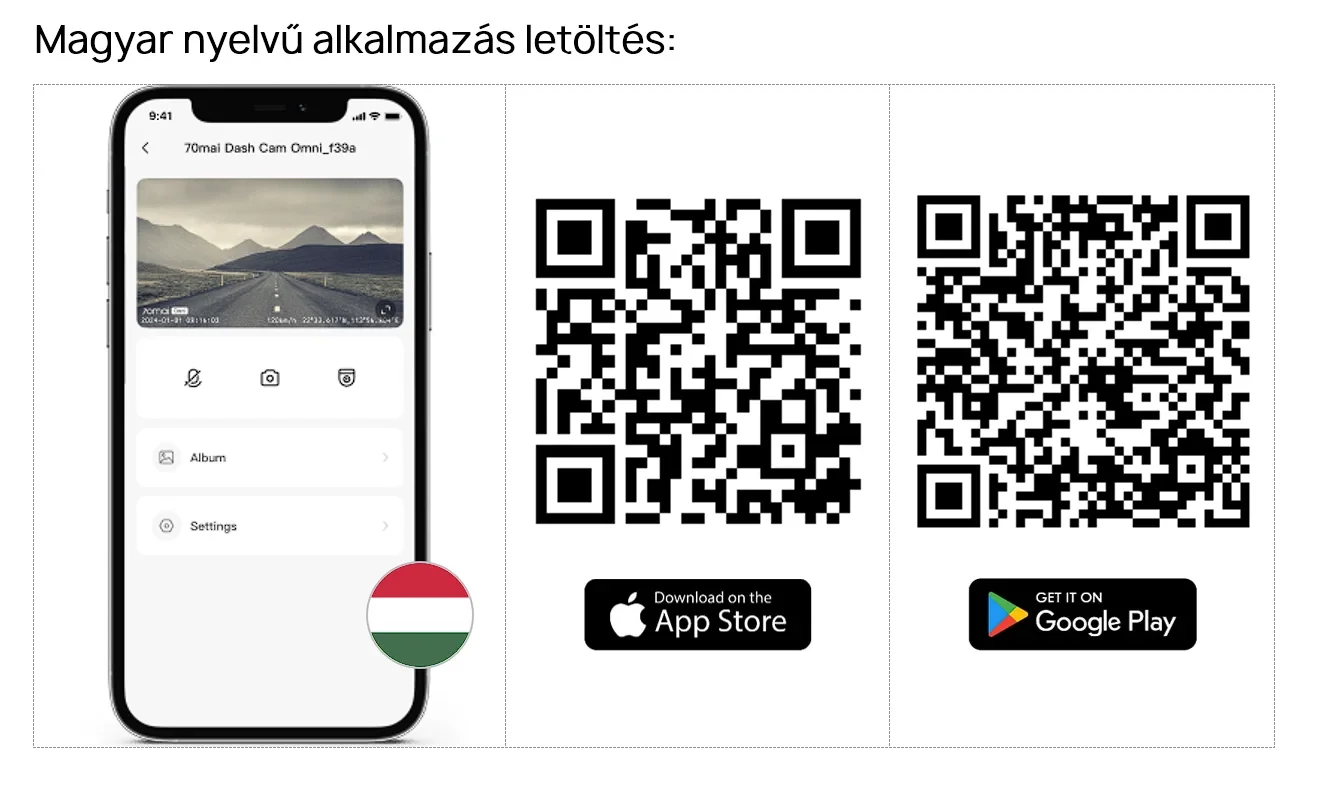 70mai Dash Cam 4K T800 Premium Set menetrögzítő kamera 