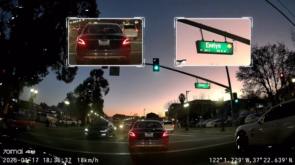 70mai Dash Cam 4K T800 HDR Set menetrögzítő kamera + hátsó kamera szett