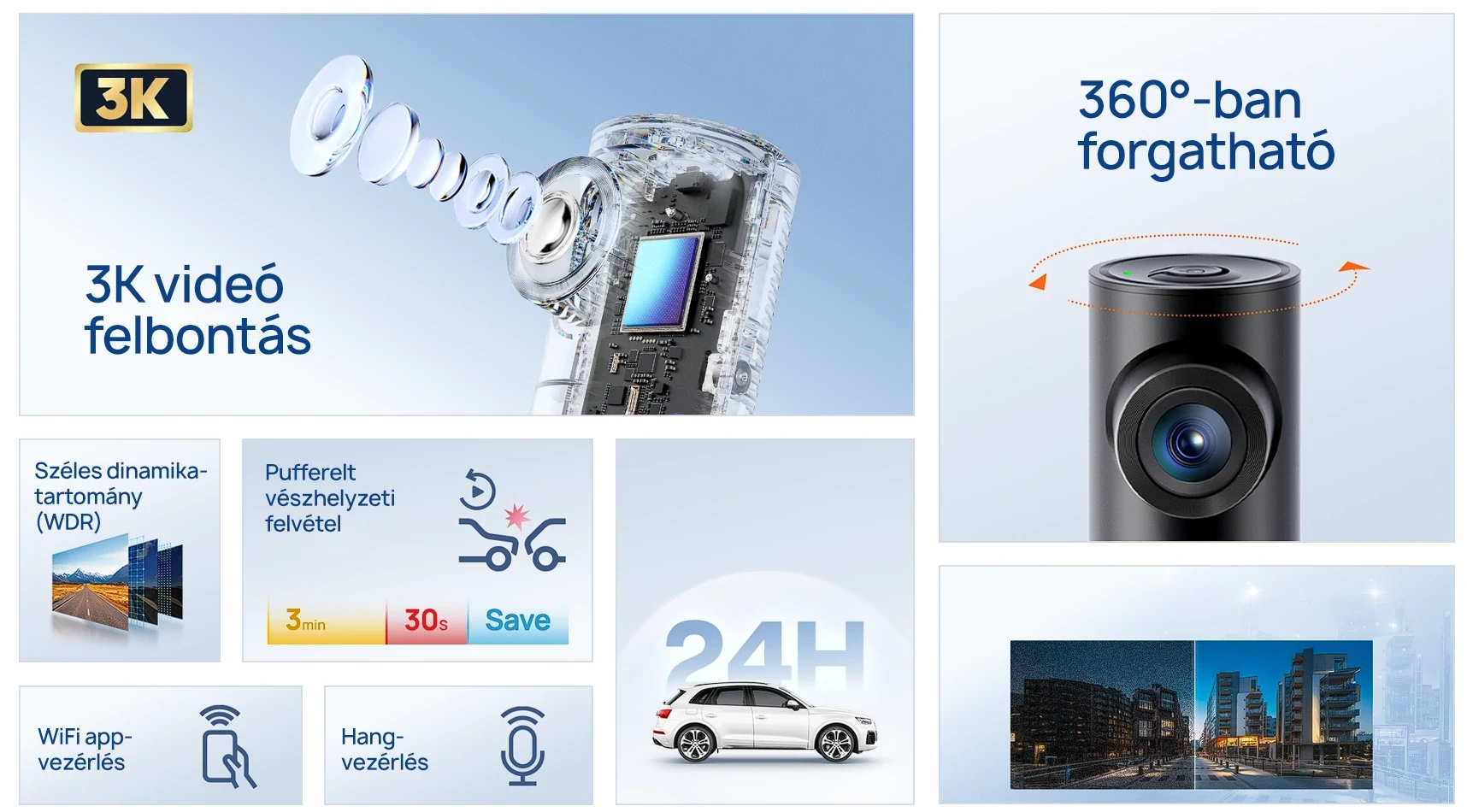 70mai Dash Cam M310 Plus 3K menetrögzítő kamera