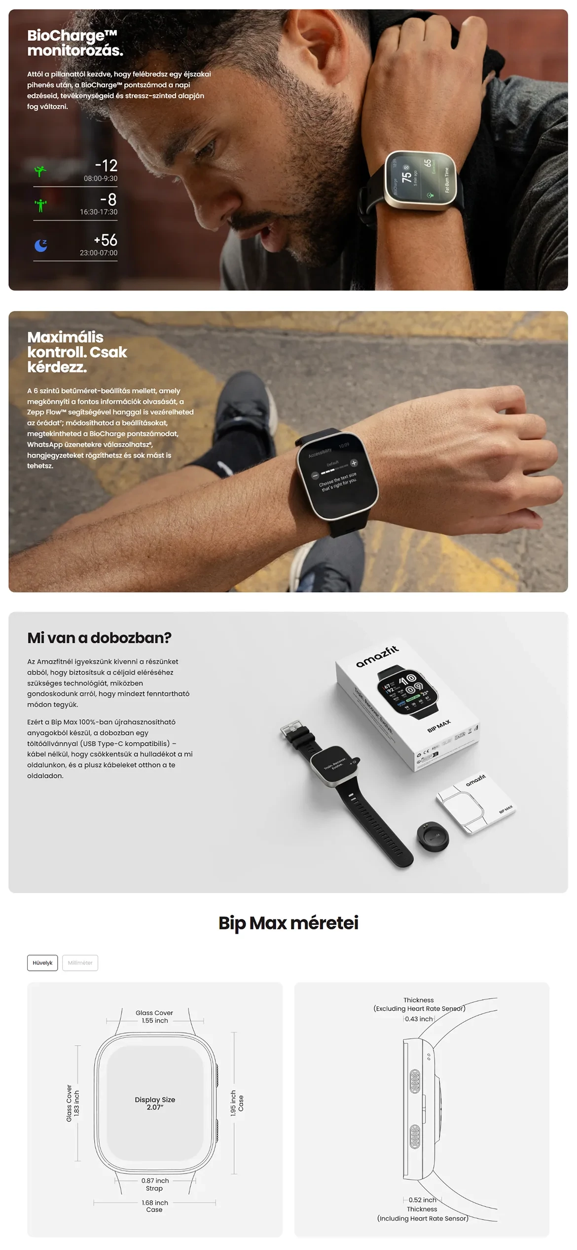 Amazfit BIP Max okosóra