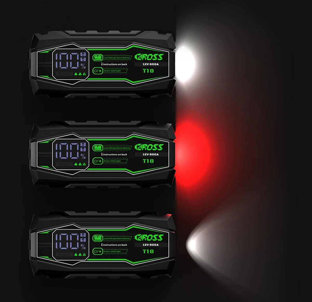 CAROSS USA T18 Jump Starter hordozható indítássegítő (autó indító) + powerbank