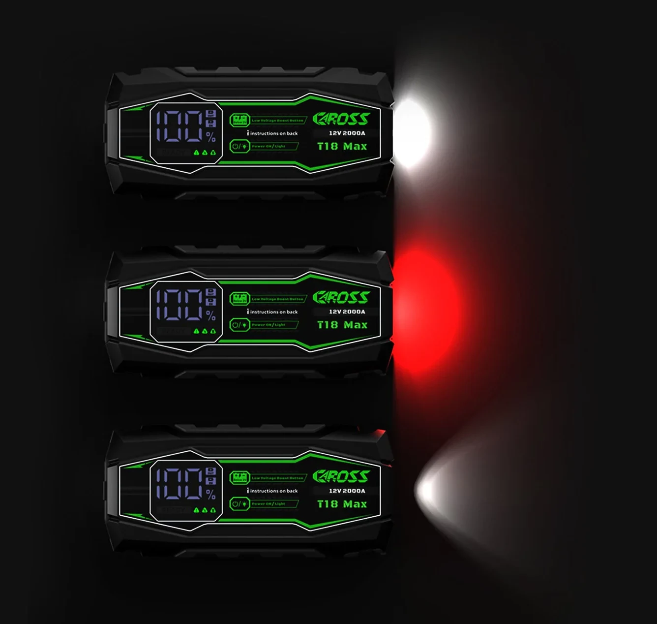 CAROSS USA T18 MAX Jump Starter hordozható indítássegítő (autó indító) + powerbank