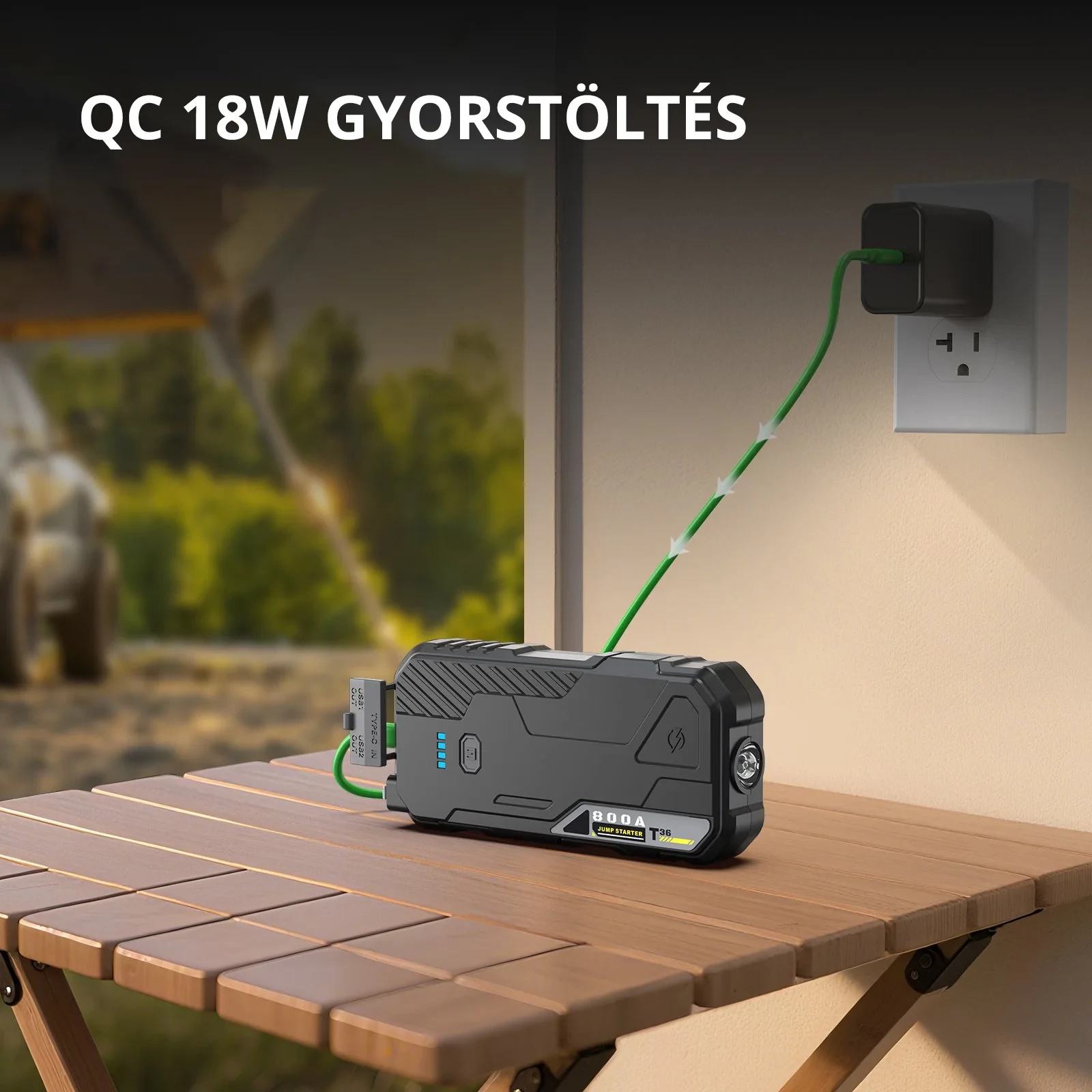 CAROSS USA T36 Jump Starter hordozható indítássegítő (autó indító) + powerbank