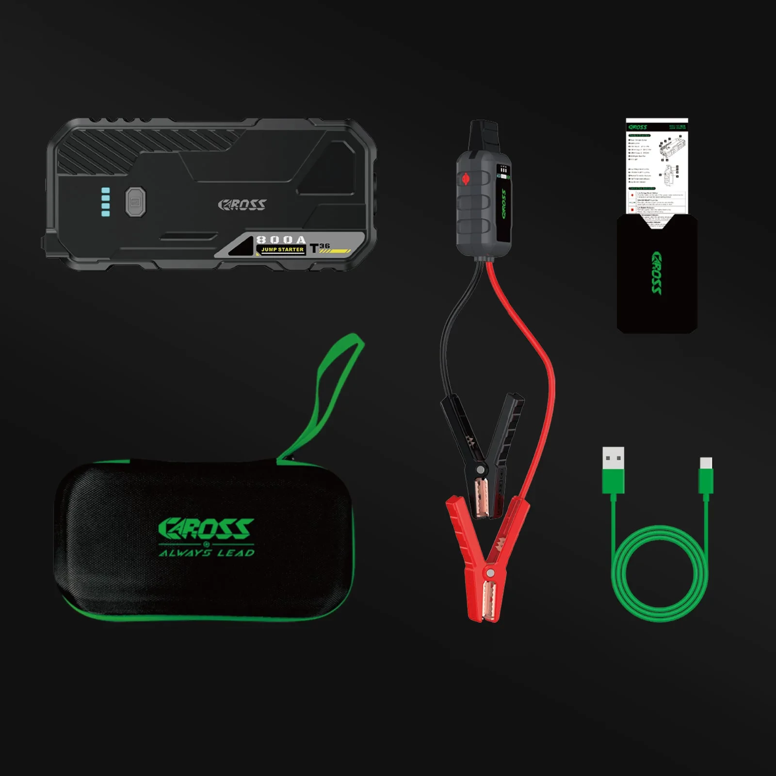 CAROSS USA T36 Jump Starter hordozható indítássegítő (autó indító) + powerbank