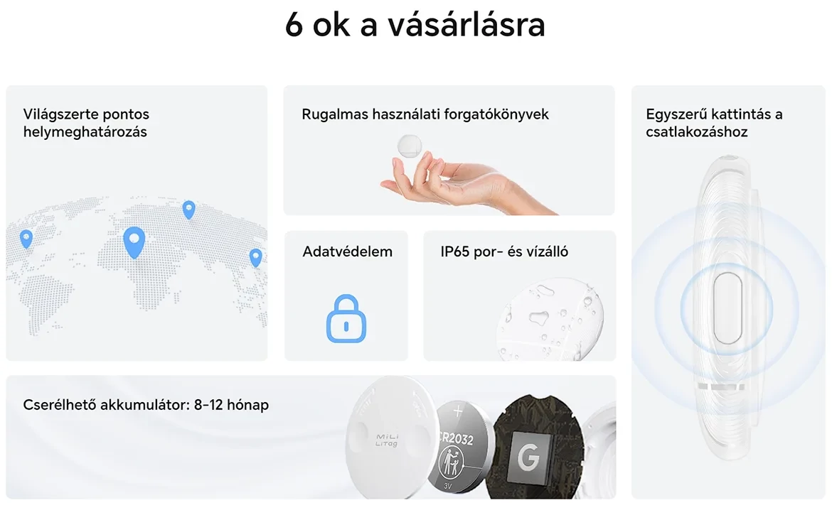 HONOR CHOICE MiLi LiTag Bluetooth nyomkövető (Android) 