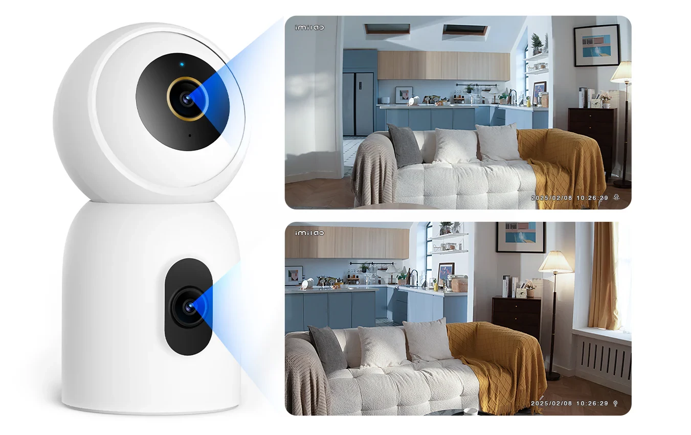 Imilab C30 Dual 3K+3K okos WiFi biztonsági kamera + hálózati adapter