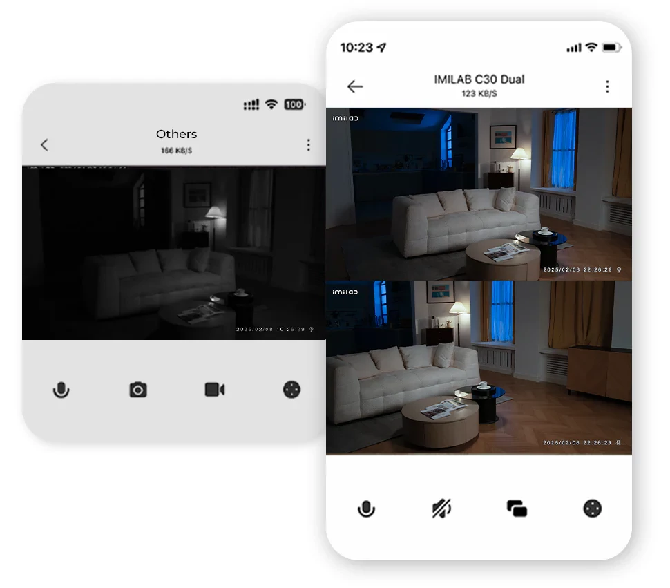 Imilab C30 Dual 3K+3K okos WiFi biztonsági kamera + hálózati adapter
