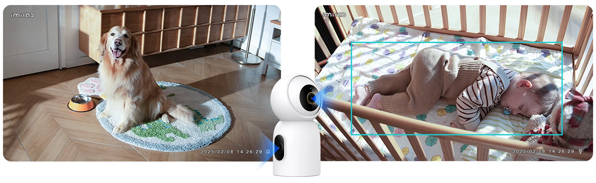 Imilab C30 Dual 3K+3K okos WiFi biztonsági kamera + hálózati adapter