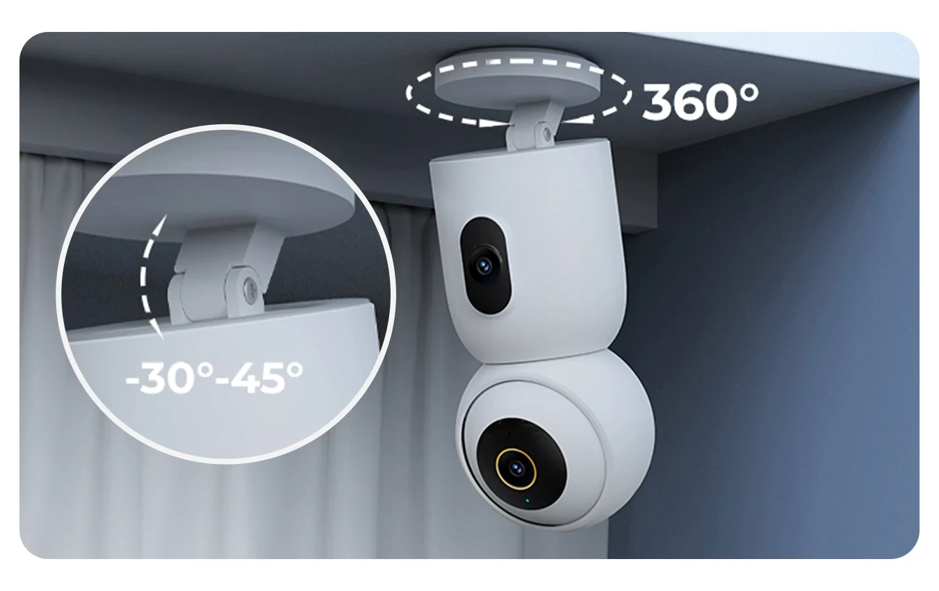 Imilab C30 Dual 3K+3K okos WiFi biztonsági kamera + hálózati adapter