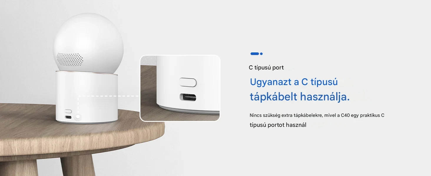 Imilab C40 4K okos WiFi biztonsági kamera + hálózati adapter