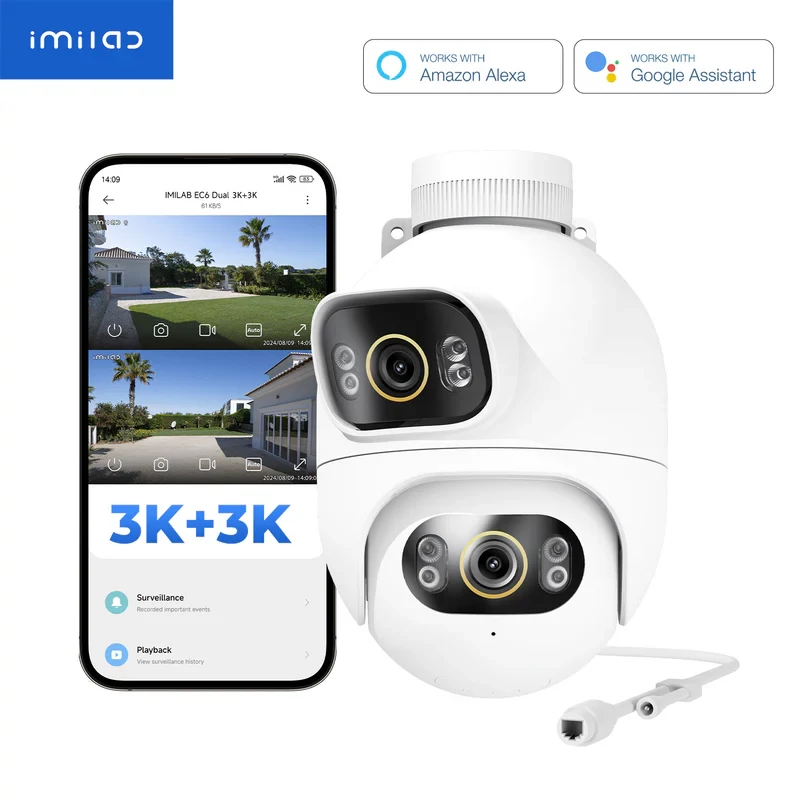 Imilab EC6 Dual Pro 3K+3K Outdoor Security Camera kültéri biztonsági kamera