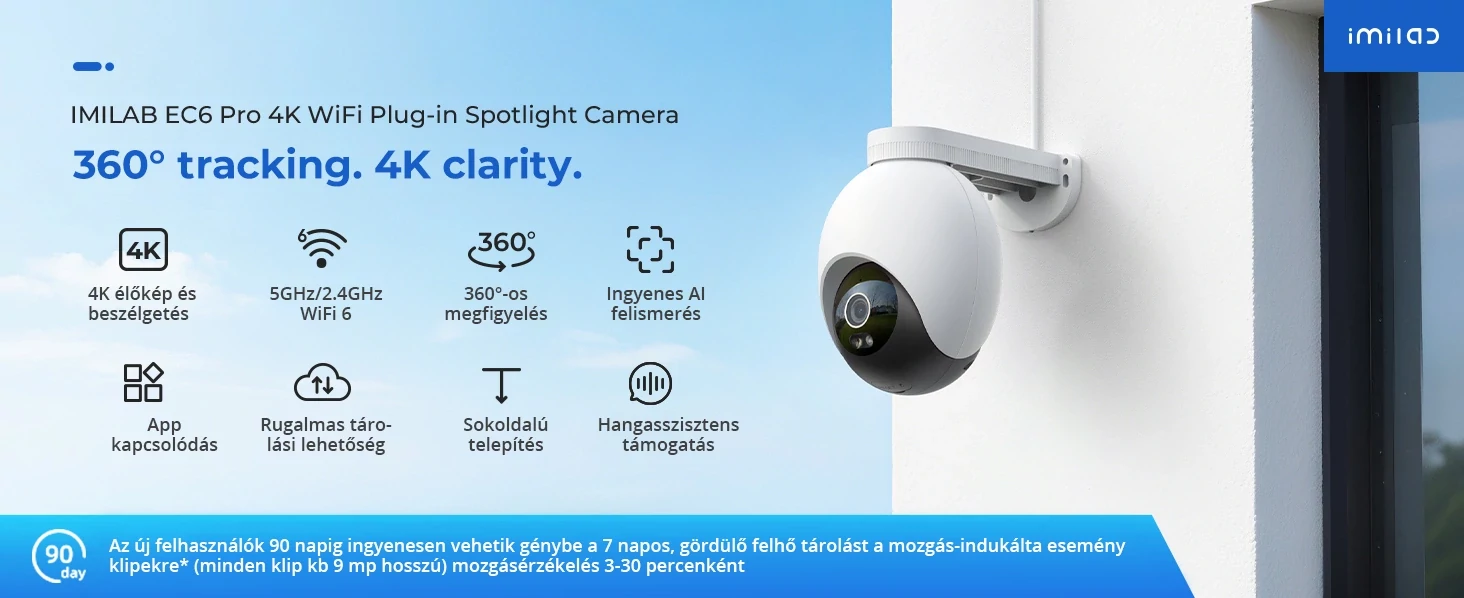Imilab EC6 Pro Outdoor Serurity Camera 4K kültéri biztonsági kamera