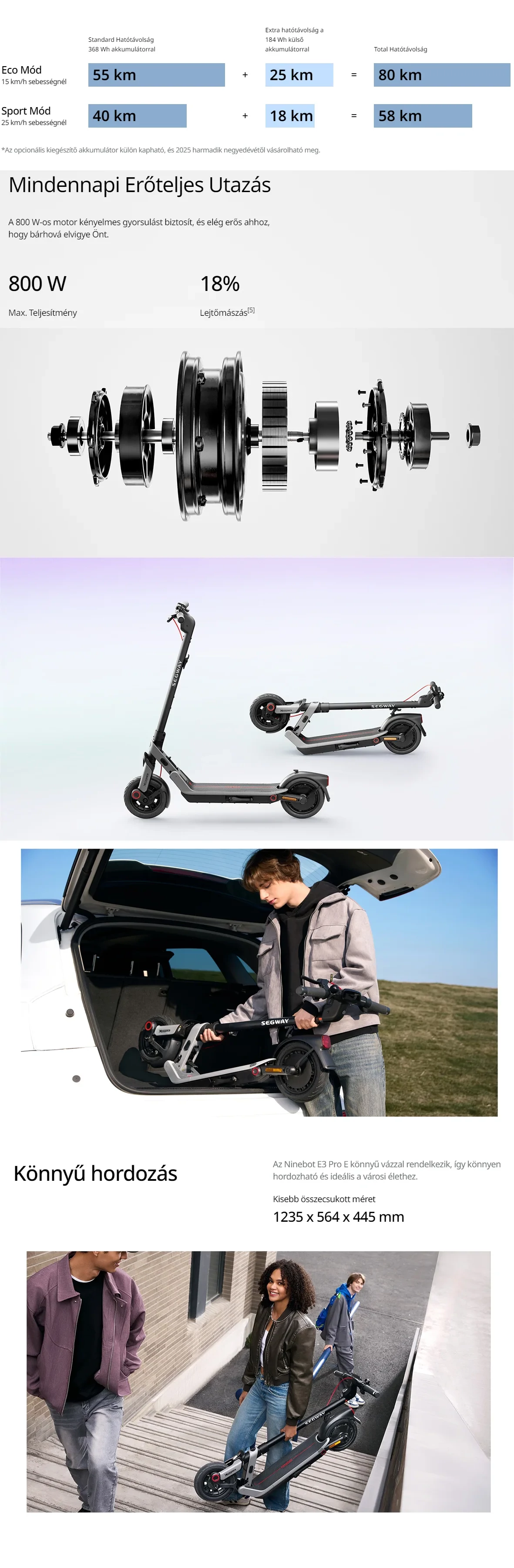 Ninebot powered by Segway eKickscooter E3 Pro E elektromos roller