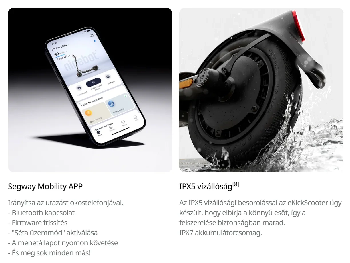 Ninebot powered by Segway eKickscooter E3 Pro E elektromos roller