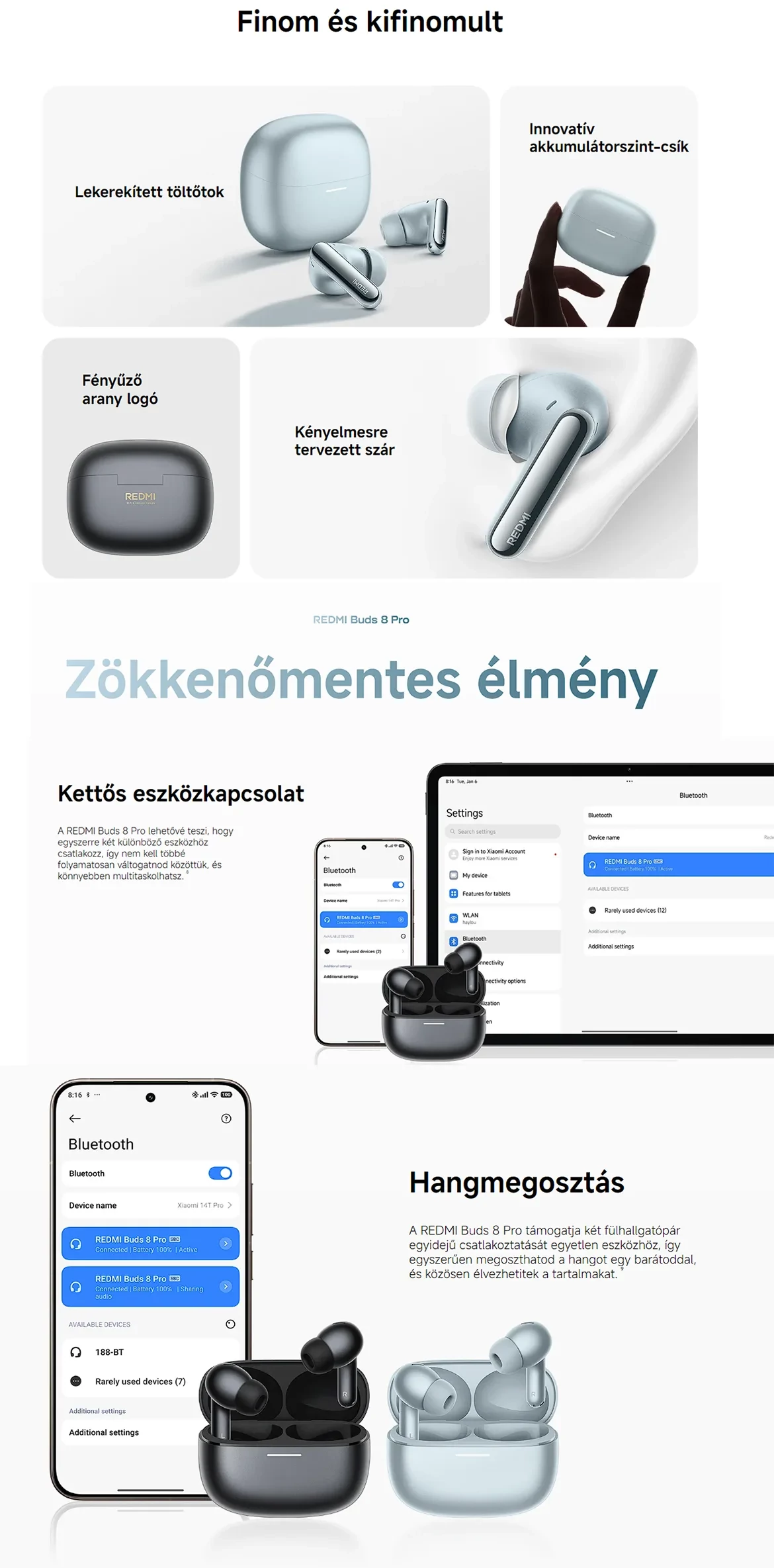 Redmi Buds 8 Pro TWS sztereó Bluetooth fülhallgató