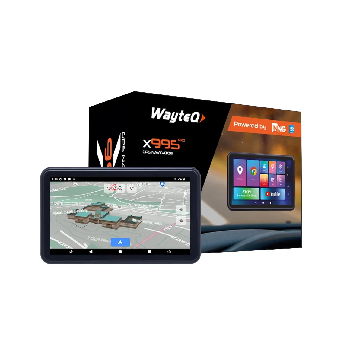 WayteQ X995 Pro Android GPS Navigáció – iGO EU Ready (Car & Truck)