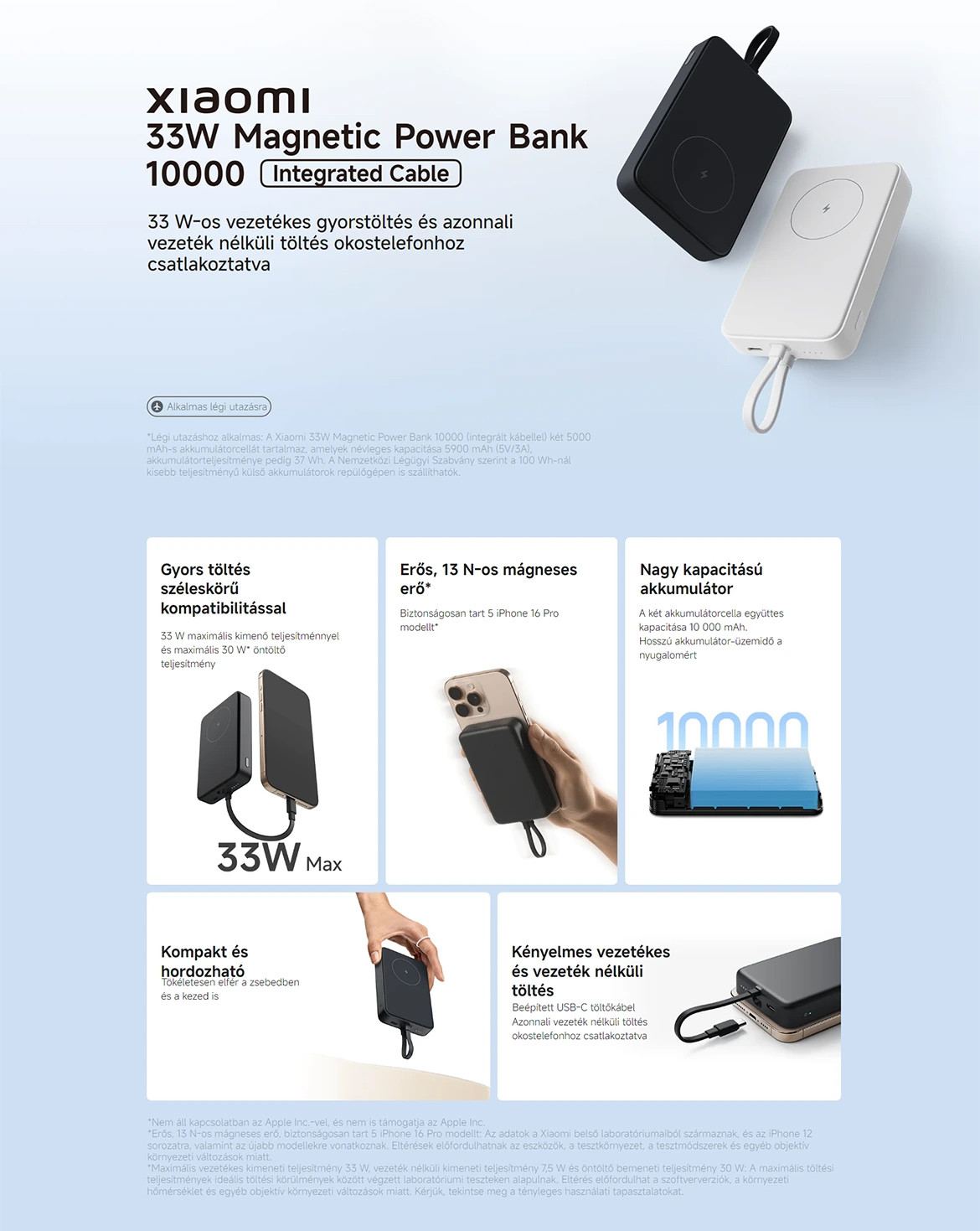 Xiaomi 33W Magnetic Power Bank 10000 (Integrated Cable)