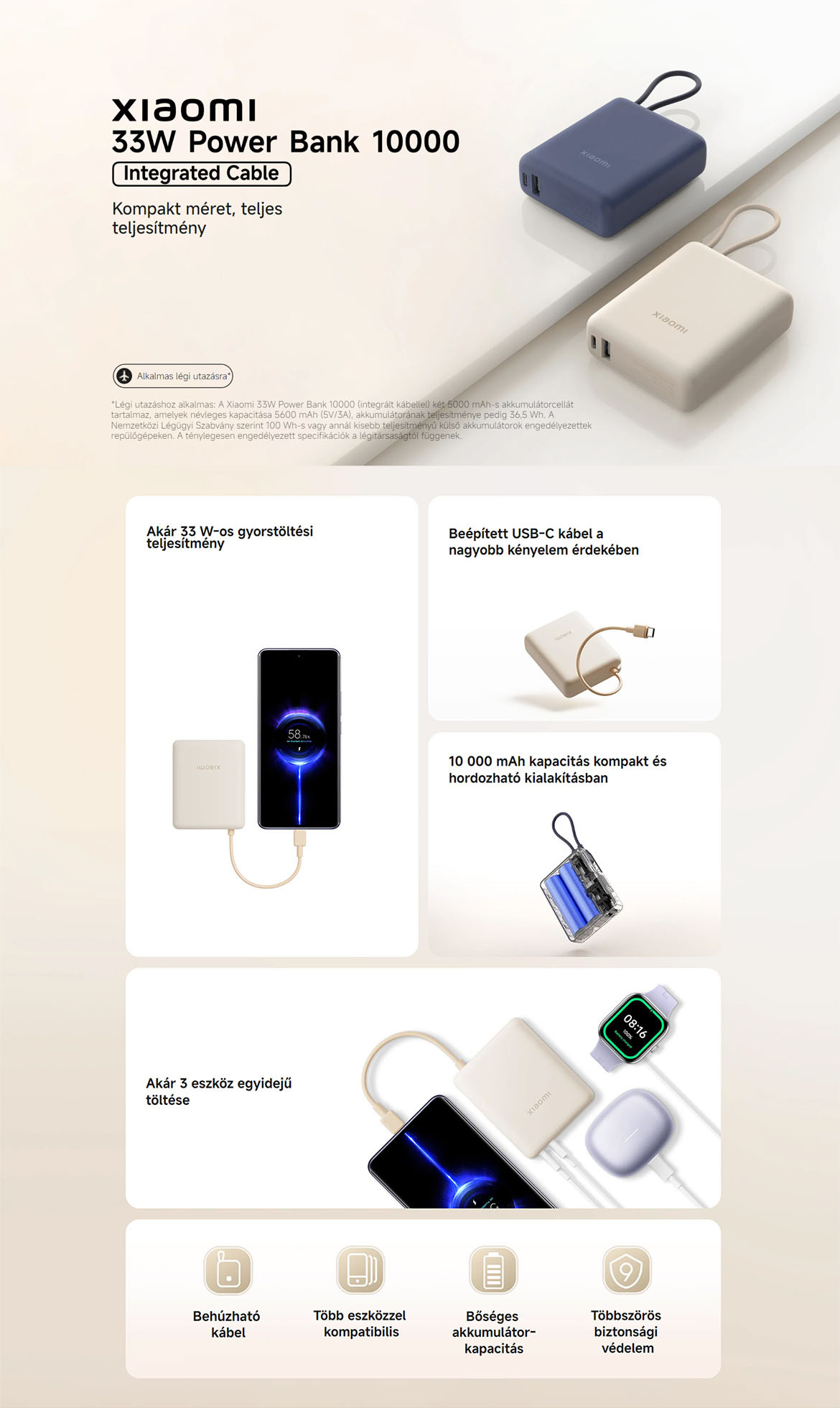 Xiaomi 33W Power Bank 10000 (Integrated Cable)