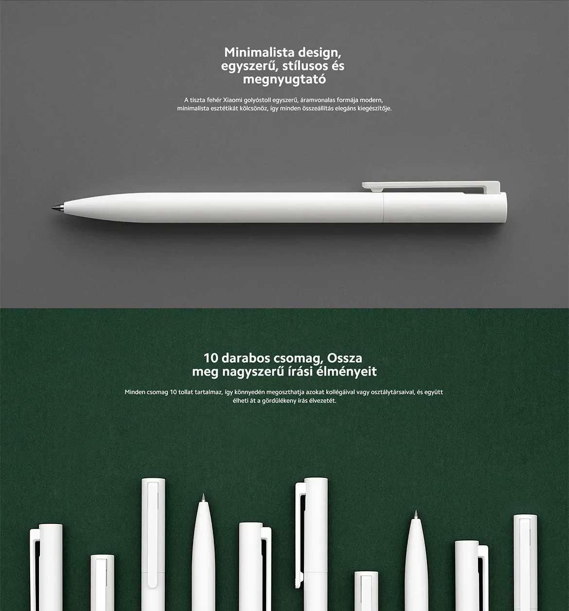 Xiaomi Ballpoint Pen (10-Pack) golyóstoll 10-es csomag 0.5mm fekete tinta