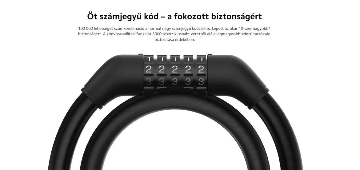 Xiaomi Electric Scooter Cable Lock zár / lakat elektromos rollerhez
