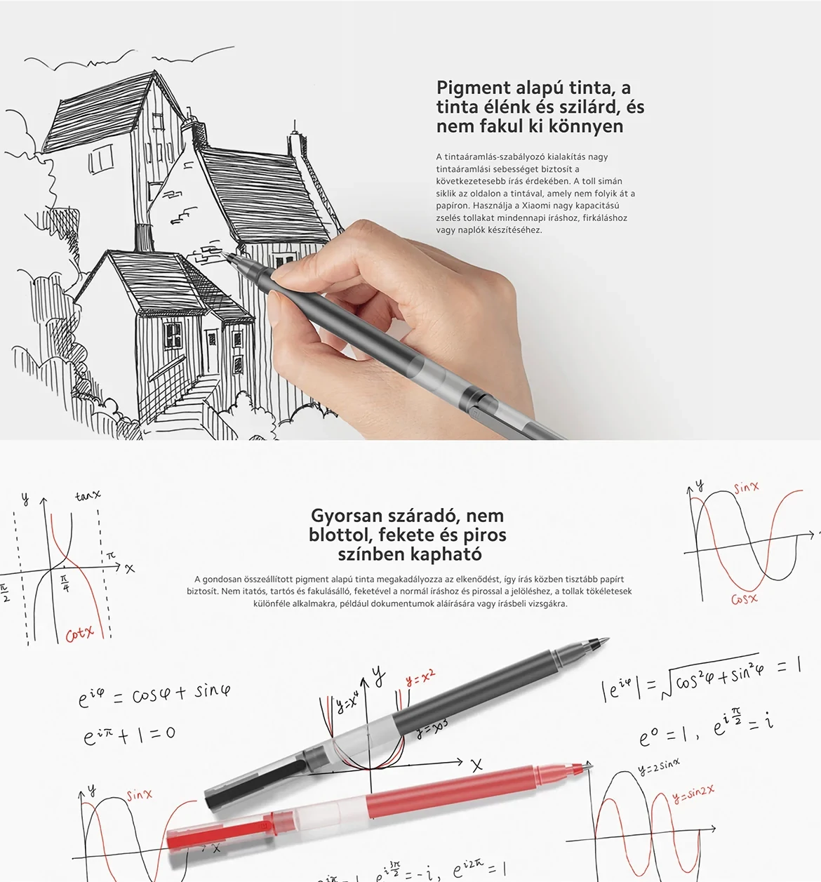 Xiaomi High-capacity Gel Pen (10-Pack) (Red) zselés toll 10-es csomag 0.5mm piros tinta