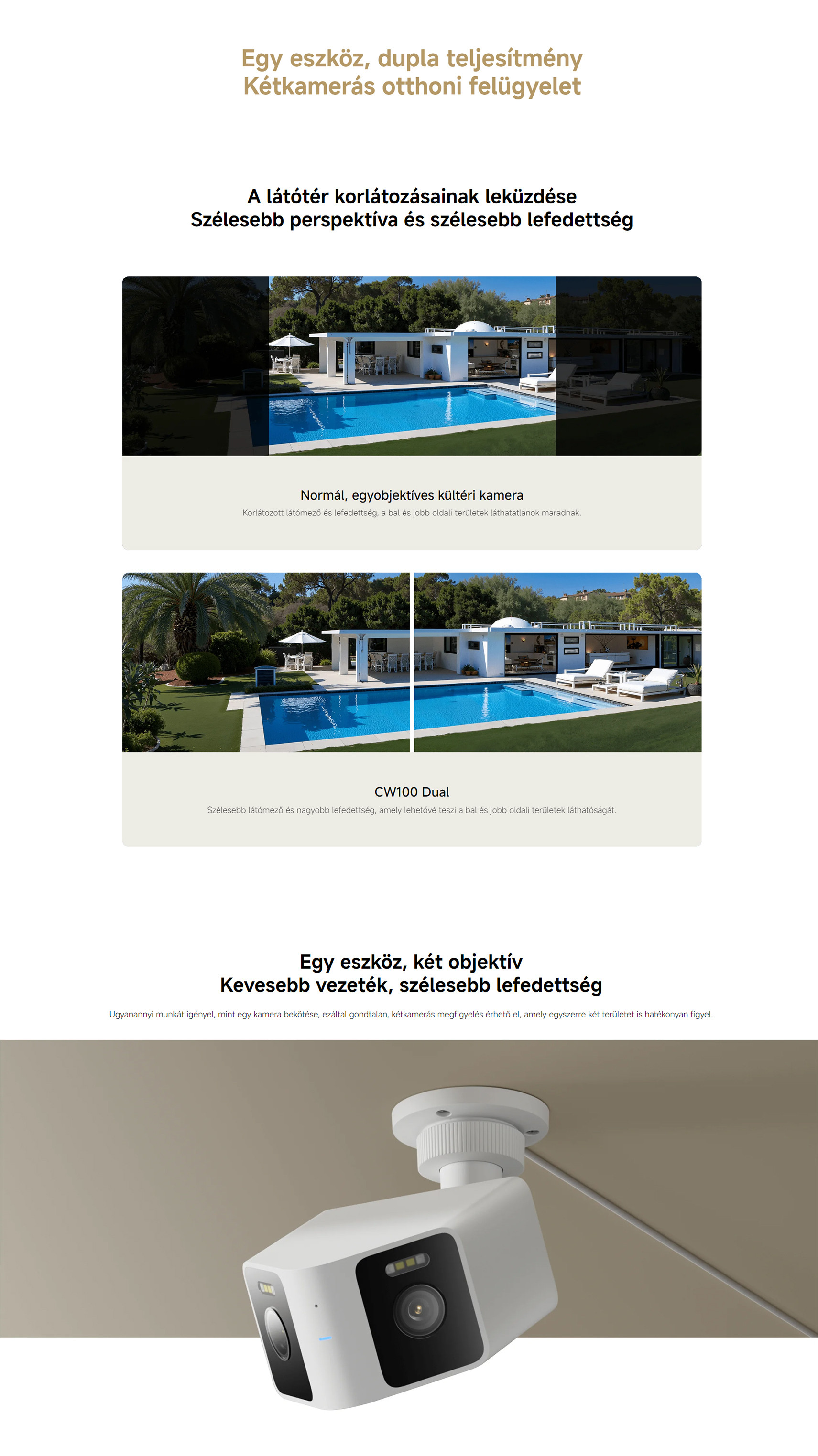 Xiaomi Outdoor Camera CW100 Dual okos kültéri WiFi biztonsági kamera