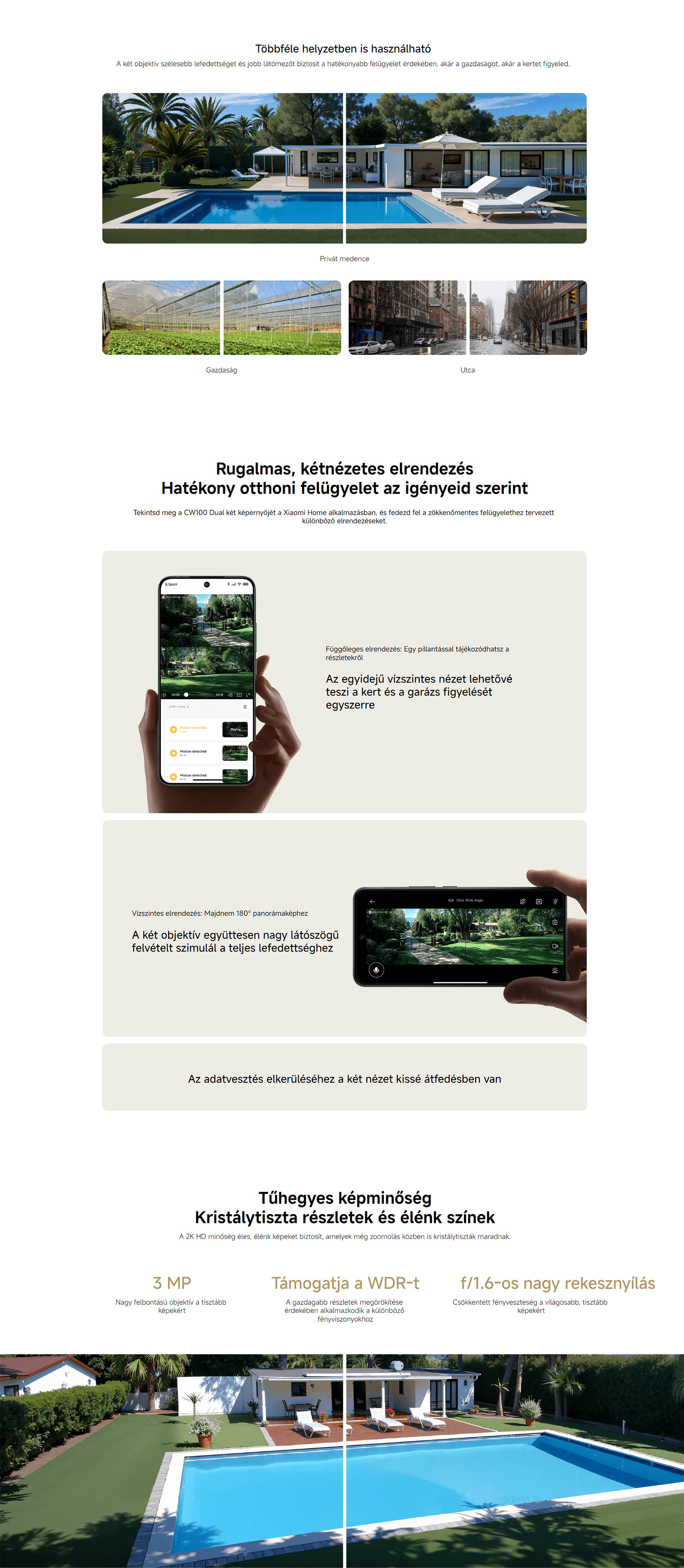 Xiaomi Outdoor Camera CW100 Dual okos kültéri WiFi biztonsági kamera