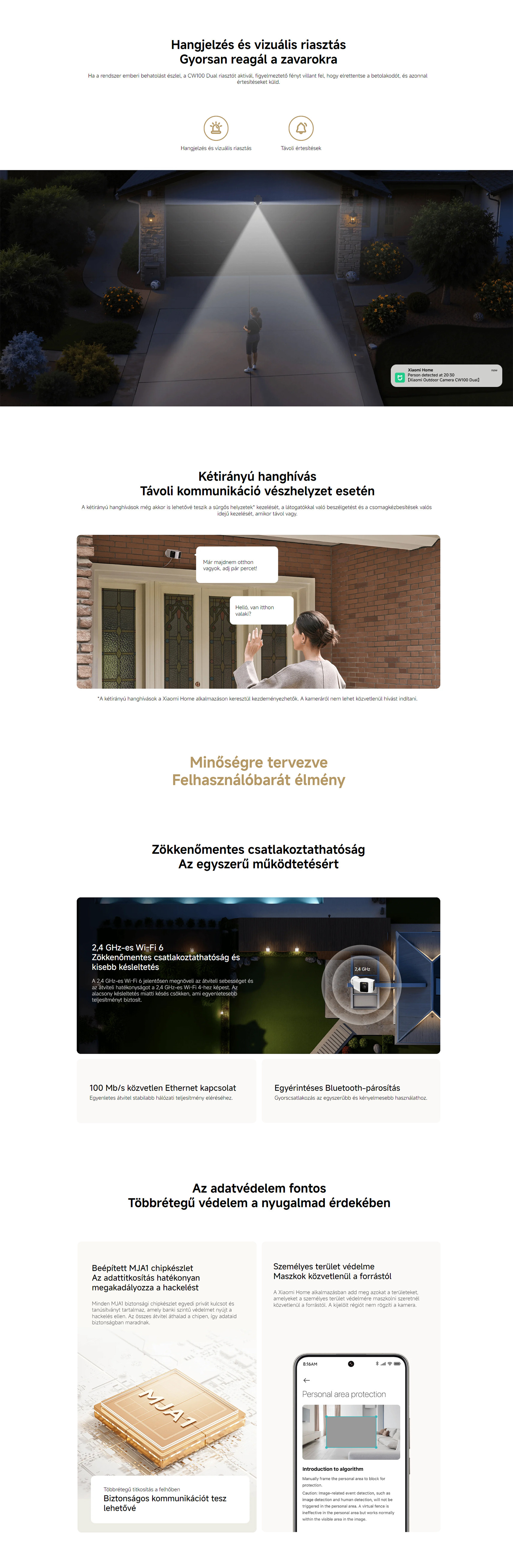 Xiaomi Outdoor Camera CW100 Dual okos kültéri WiFi biztonsági kamera