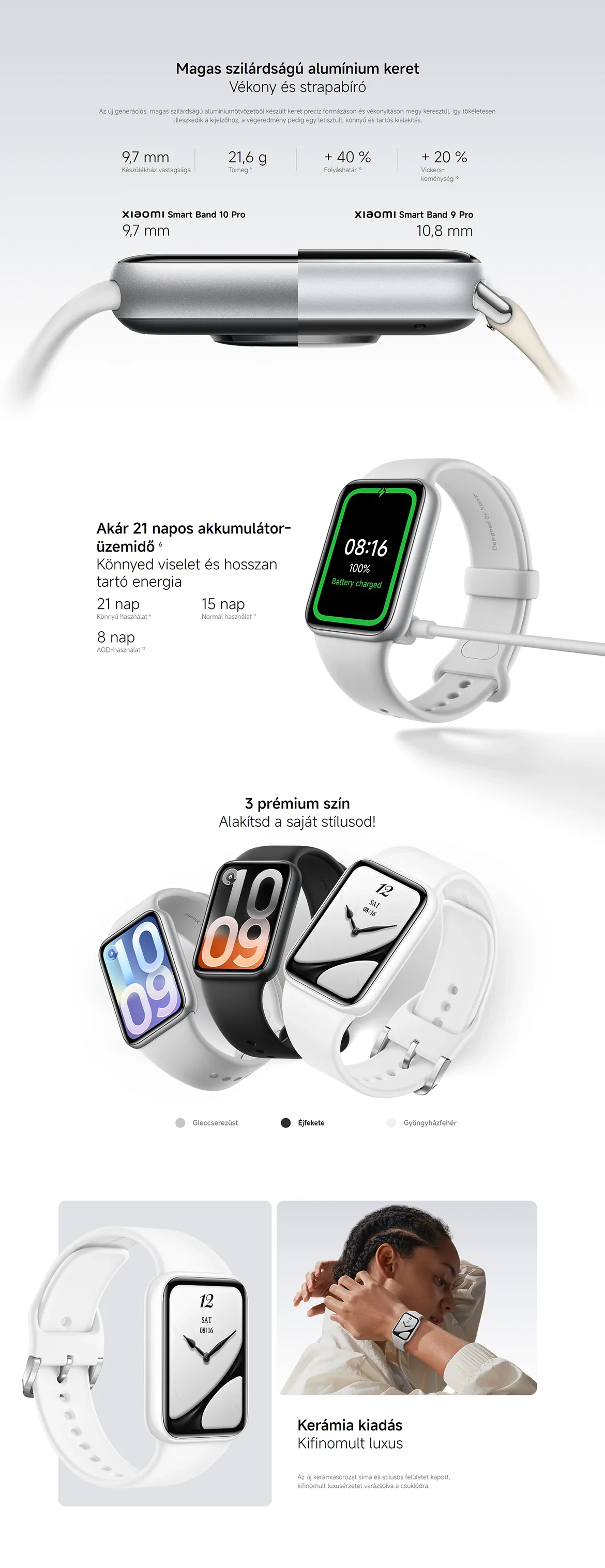 Xiaomi Smart Band 10 Pro NFC aktivitásmérő