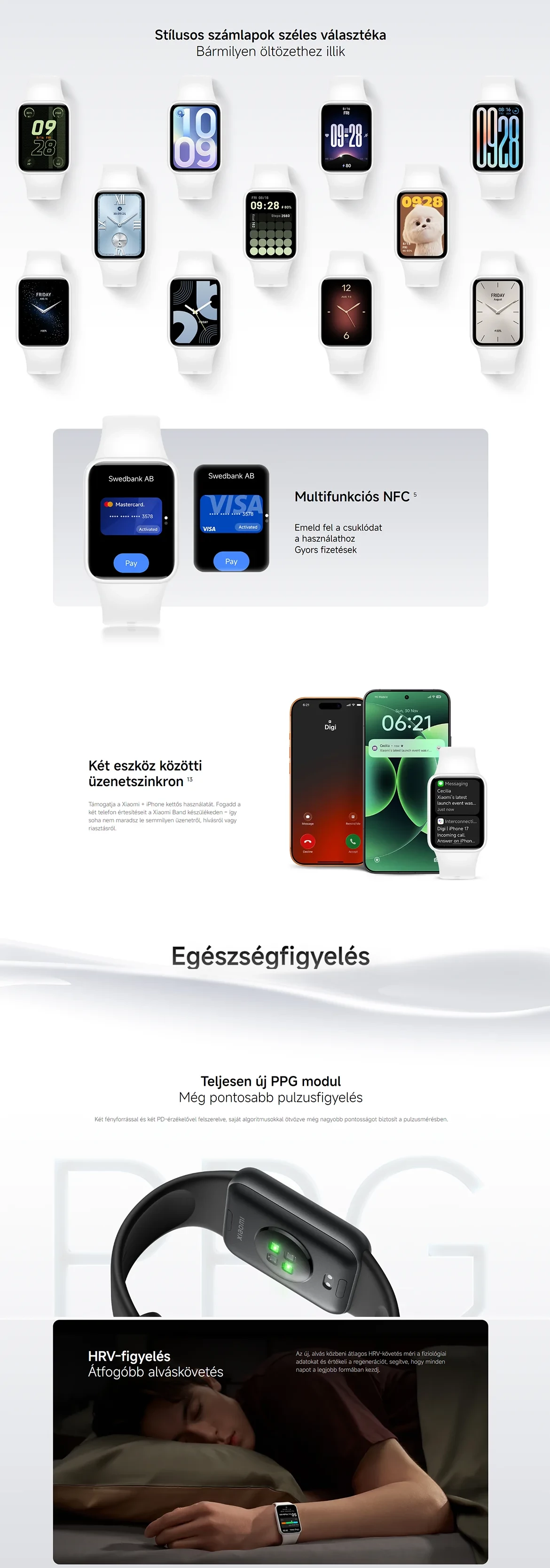 Xiaomi Smart Band 10 Pro NFC aktivitásmérő