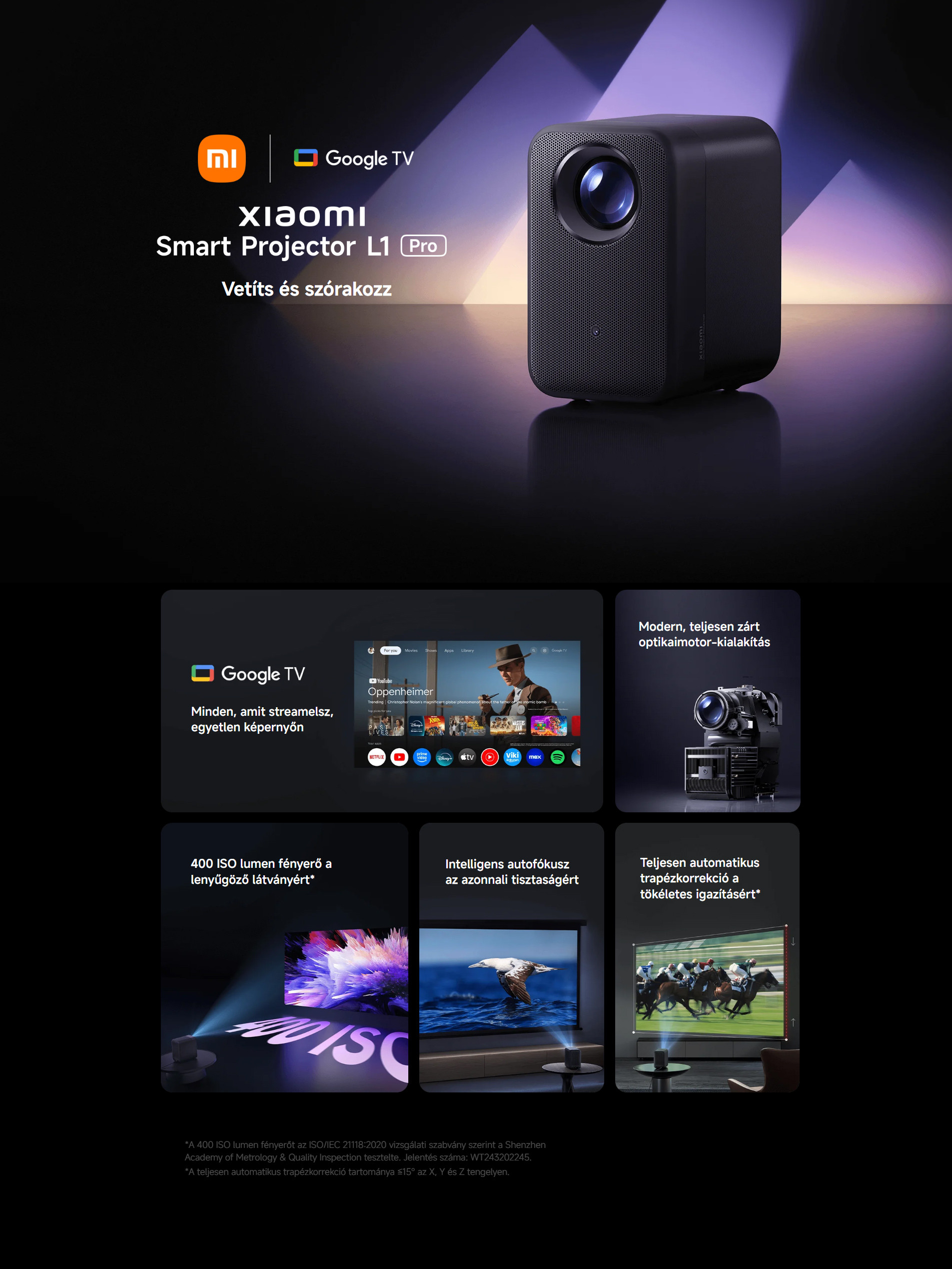 Xiaomi Smart Projector L1 Pro okos projektor