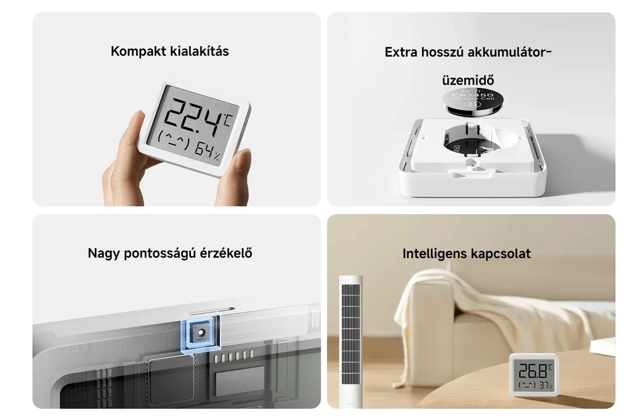 Xiaomi Smart Temperature and Humidity Monitor 3 Mini hőmérséklet-, és páratartalom mérő