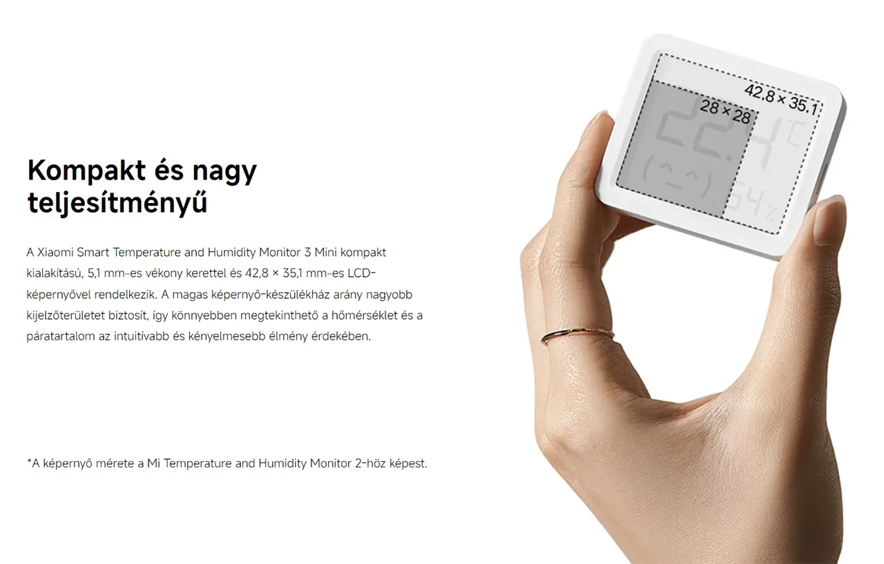 Xiaomi Smart Temperature and Humidity Monitor 3 Mini hőmérséklet-, és páratartalom mérő