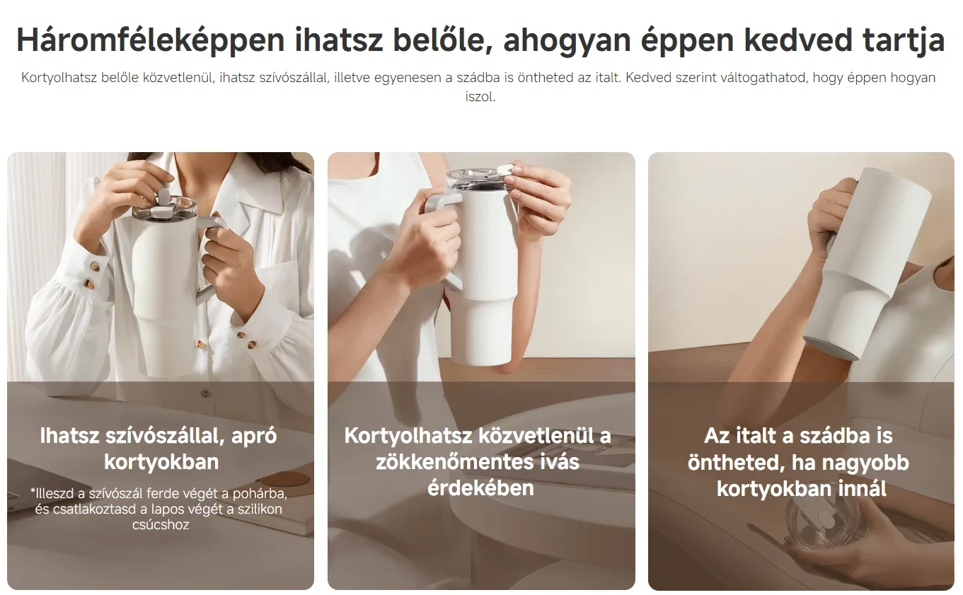 Xiaomi Straw Mug szívószálas autós utazótermosz