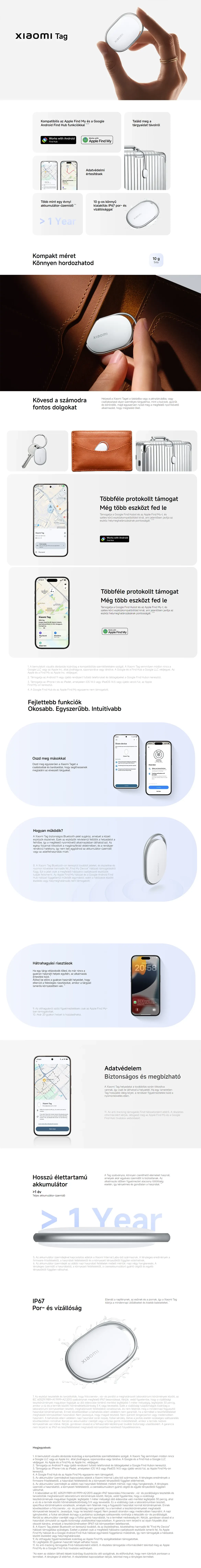 Xiaomi Tag okos Bluetooth nyomkövető 1 Pack