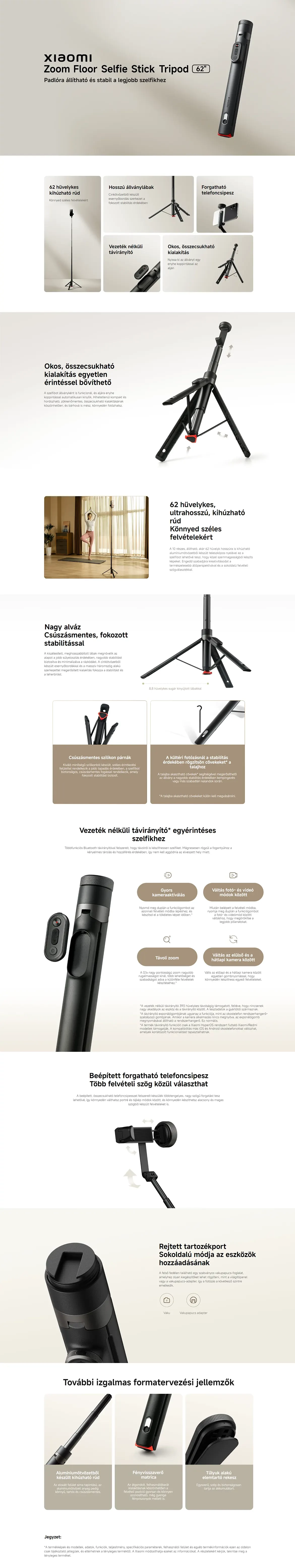 Xiaomi Zoom Floor Selfie Stick Tripod 62 szelfibot